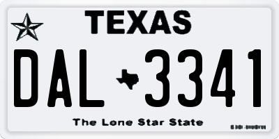 TX license plate DAL3341