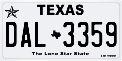 TX license plate DAL3359