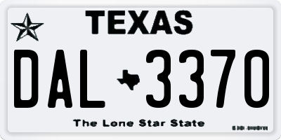 TX license plate DAL3370