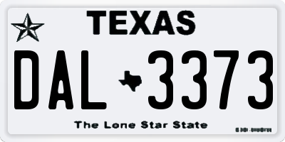 TX license plate DAL3373