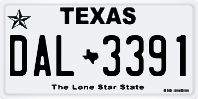 TX license plate DAL3391