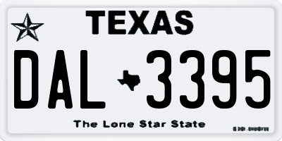 TX license plate DAL3395