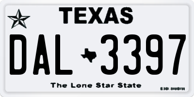 TX license plate DAL3397