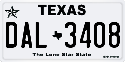 TX license plate DAL3408