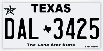 TX license plate DAL3425