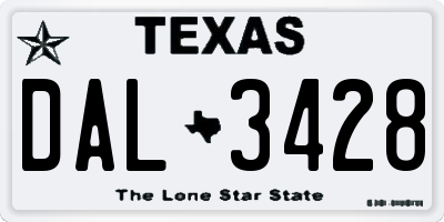TX license plate DAL3428