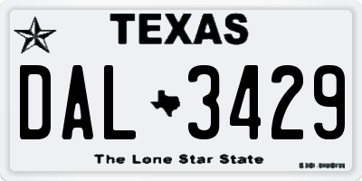 TX license plate DAL3429