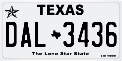 TX license plate DAL3436