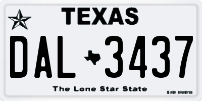 TX license plate DAL3437