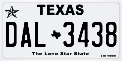 TX license plate DAL3438