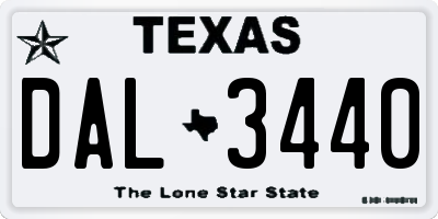 TX license plate DAL3440