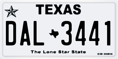 TX license plate DAL3441