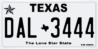 TX license plate DAL3444