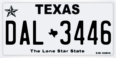 TX license plate DAL3446