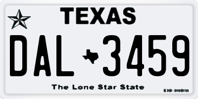 TX license plate DAL3459