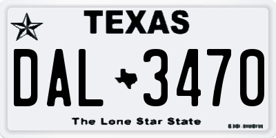 TX license plate DAL3470