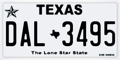 TX license plate DAL3495