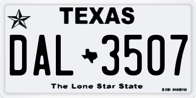 TX license plate DAL3507
