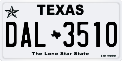 TX license plate DAL3510