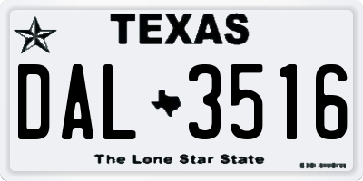 TX license plate DAL3516