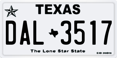 TX license plate DAL3517