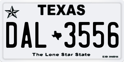TX license plate DAL3556