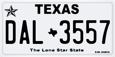 TX license plate DAL3557
