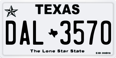 TX license plate DAL3570
