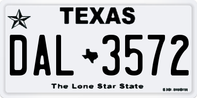 TX license plate DAL3572