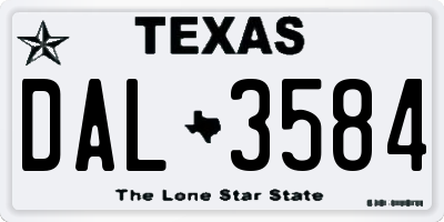 TX license plate DAL3584