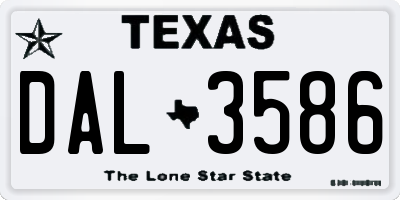 TX license plate DAL3586