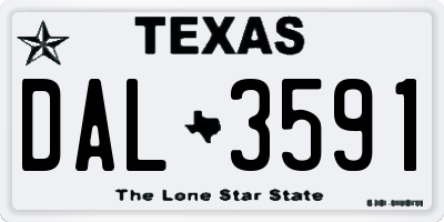 TX license plate DAL3591