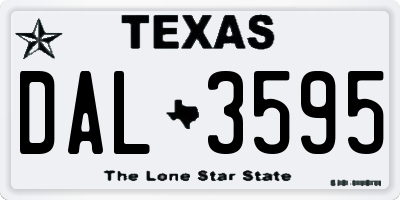 TX license plate DAL3595