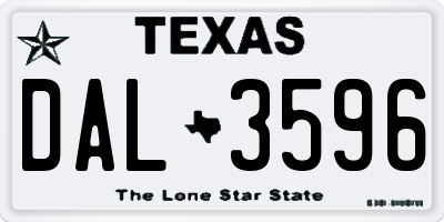 TX license plate DAL3596