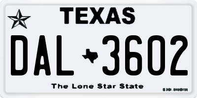 TX license plate DAL3602
