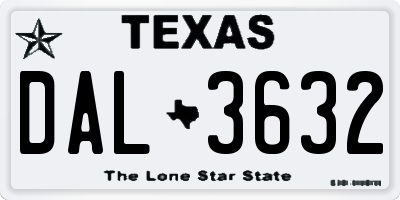 TX license plate DAL3632