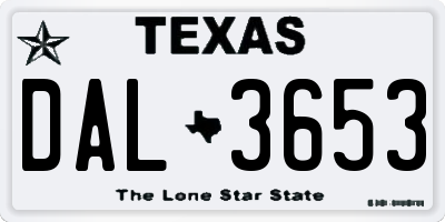 TX license plate DAL3653