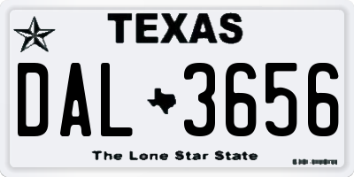 TX license plate DAL3656