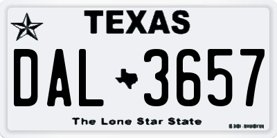 TX license plate DAL3657