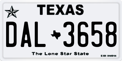 TX license plate DAL3658