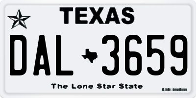 TX license plate DAL3659