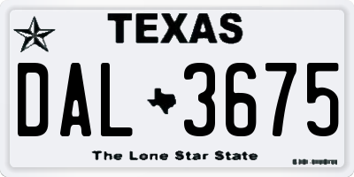 TX license plate DAL3675