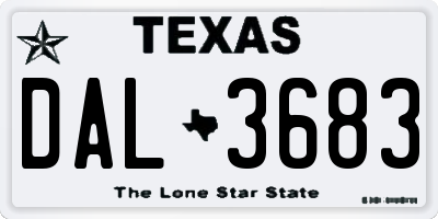 TX license plate DAL3683