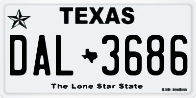 TX license plate DAL3686