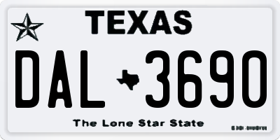 TX license plate DAL3690