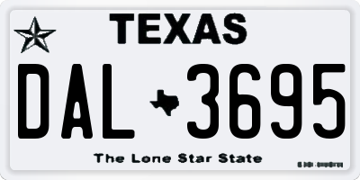 TX license plate DAL3695