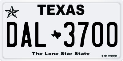 TX license plate DAL3700