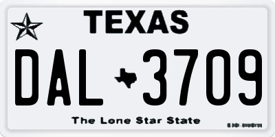 TX license plate DAL3709