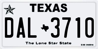 TX license plate DAL3710