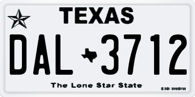 TX license plate DAL3712